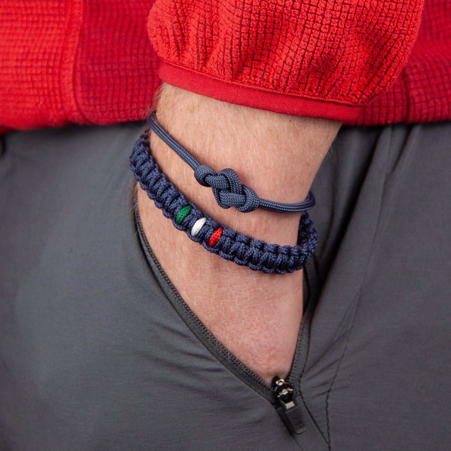 Bracciale Paracord Mission Flag - Blu Ottanio