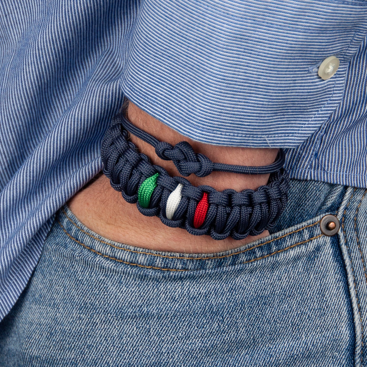 Bracciale Paracord Extreme Football - Nero Azzurro