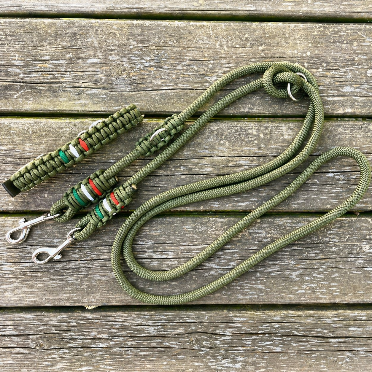 Collare EXTREME Paracord - Maglia 2,5 cm - Verde Oliva - Flag