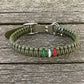 Collare EXTREME Paracord - Maglia 2,5 cm - Verde Oliva - Flag