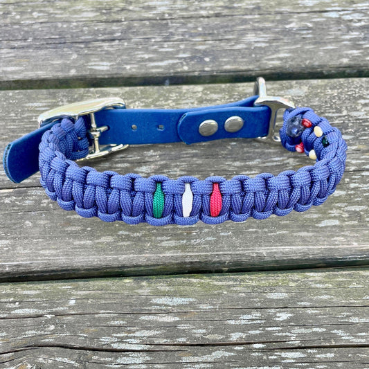 Collare EXTREME Paracord - Maglia 2,0 cm - Blu Marine- Flag