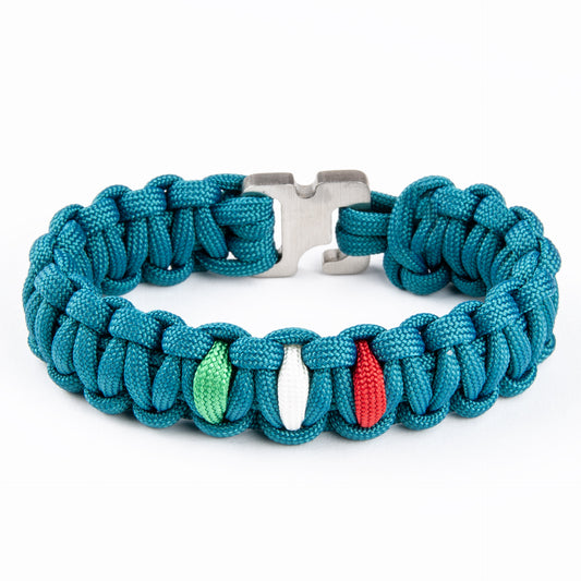 Bracciale Paracord Extreme Flag - Blu Ottanio