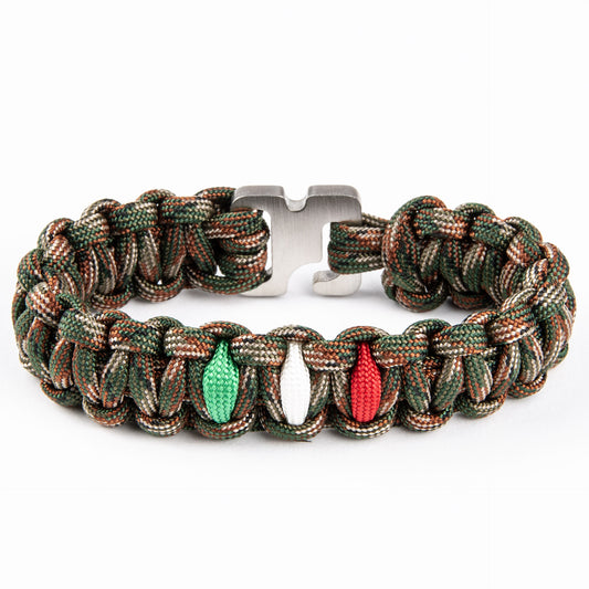 Bracciale Paracord Extreme Flag - Mimetico Woodland
