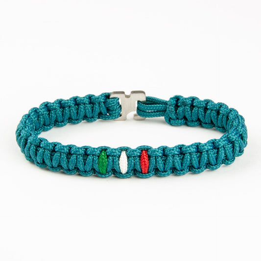 Bracciale Paracord Mission Flag - Blu Ottanio