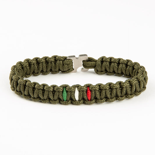 Bracciale Paracord Mission Flag - Verde Oliva