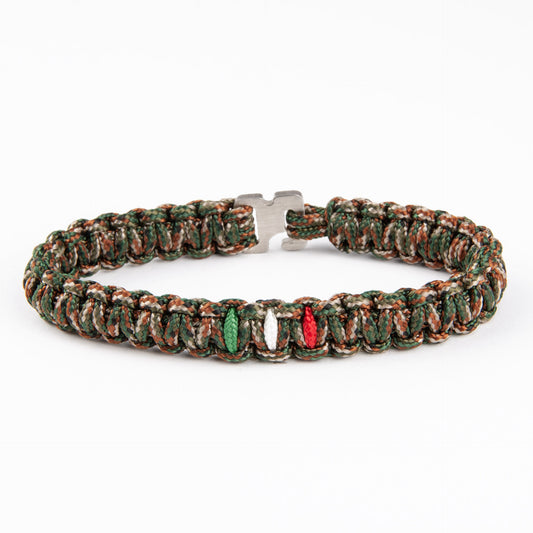 Bracciale Paracord Mission Flag - Mimetico Woodland